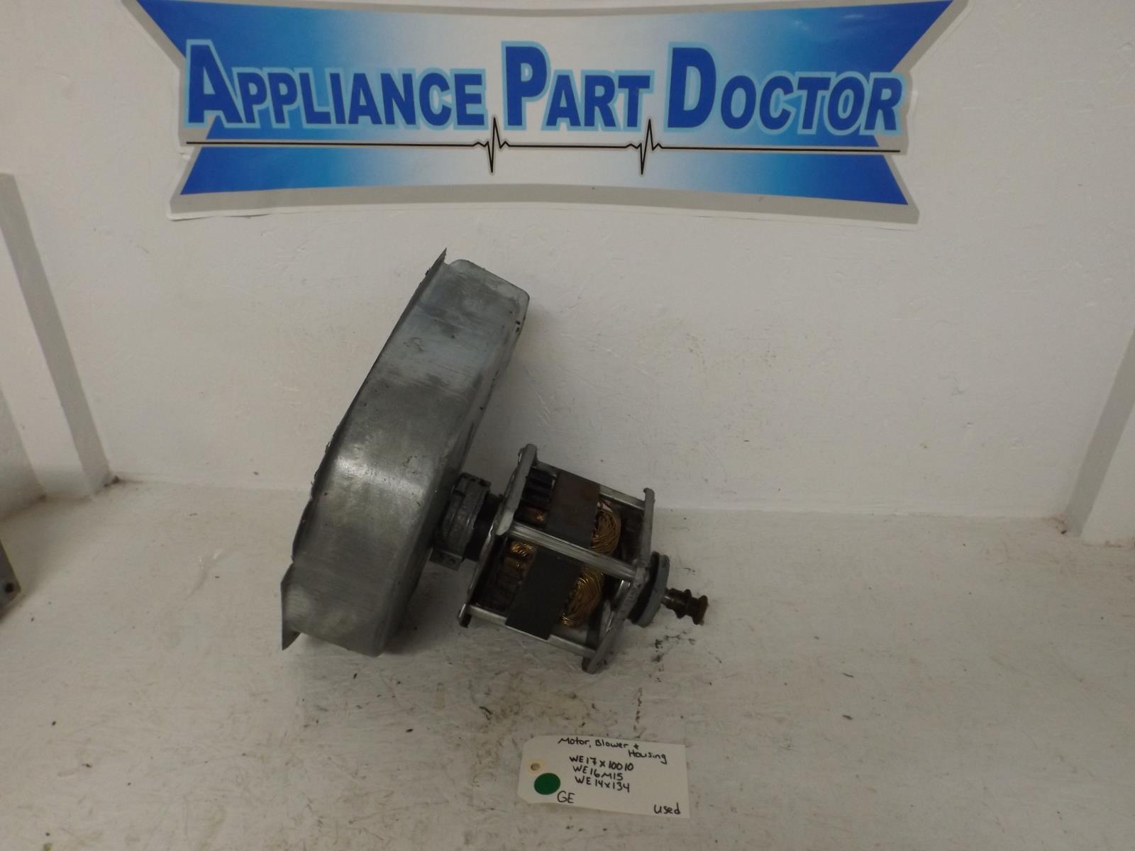 GE Dryer WE17X10010 WE16M15 WE14X134 Motor, Blower and Housing Used GE Dryer WE17X10010 WE16M15 WE14X134 Motor, Blower and Housing Used